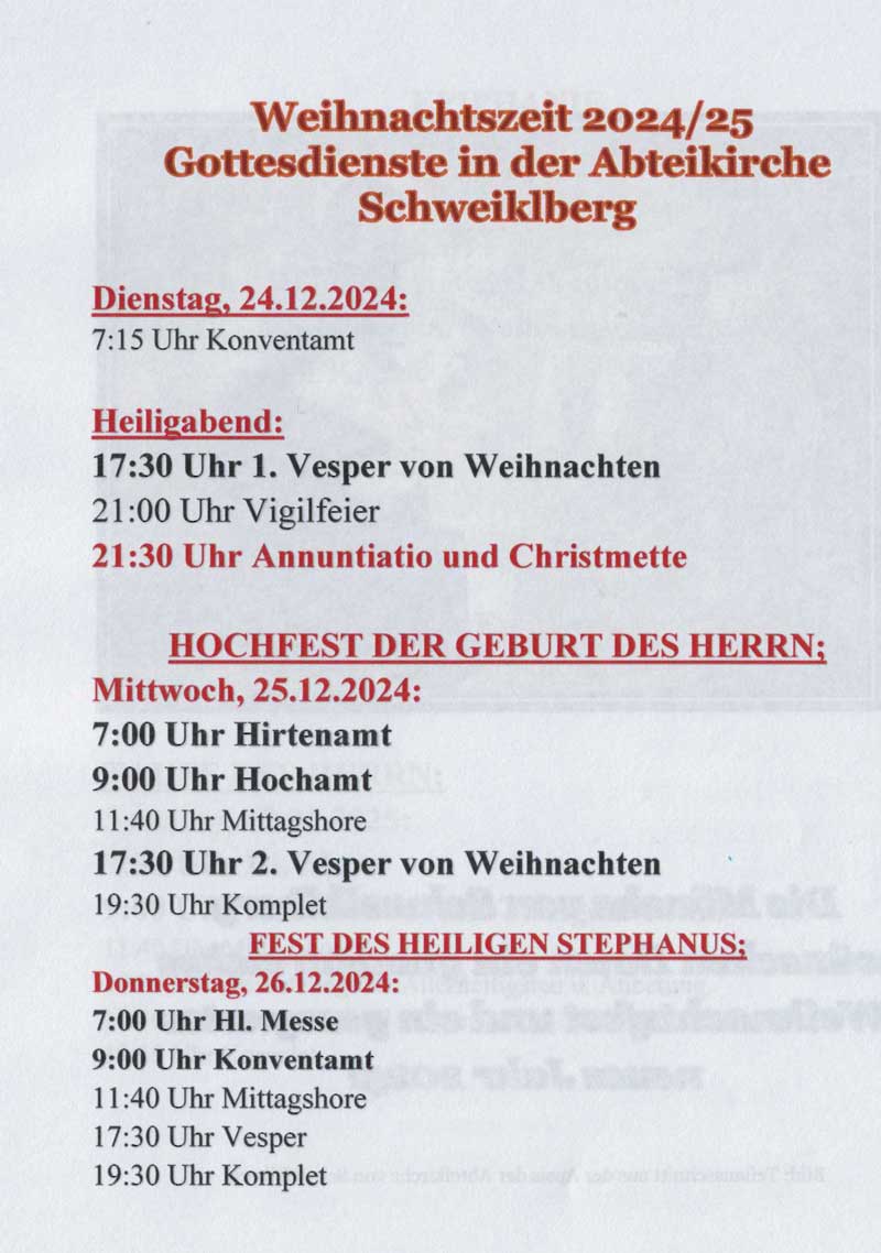 gottesdienstzeiten 12 24 schweiklberg